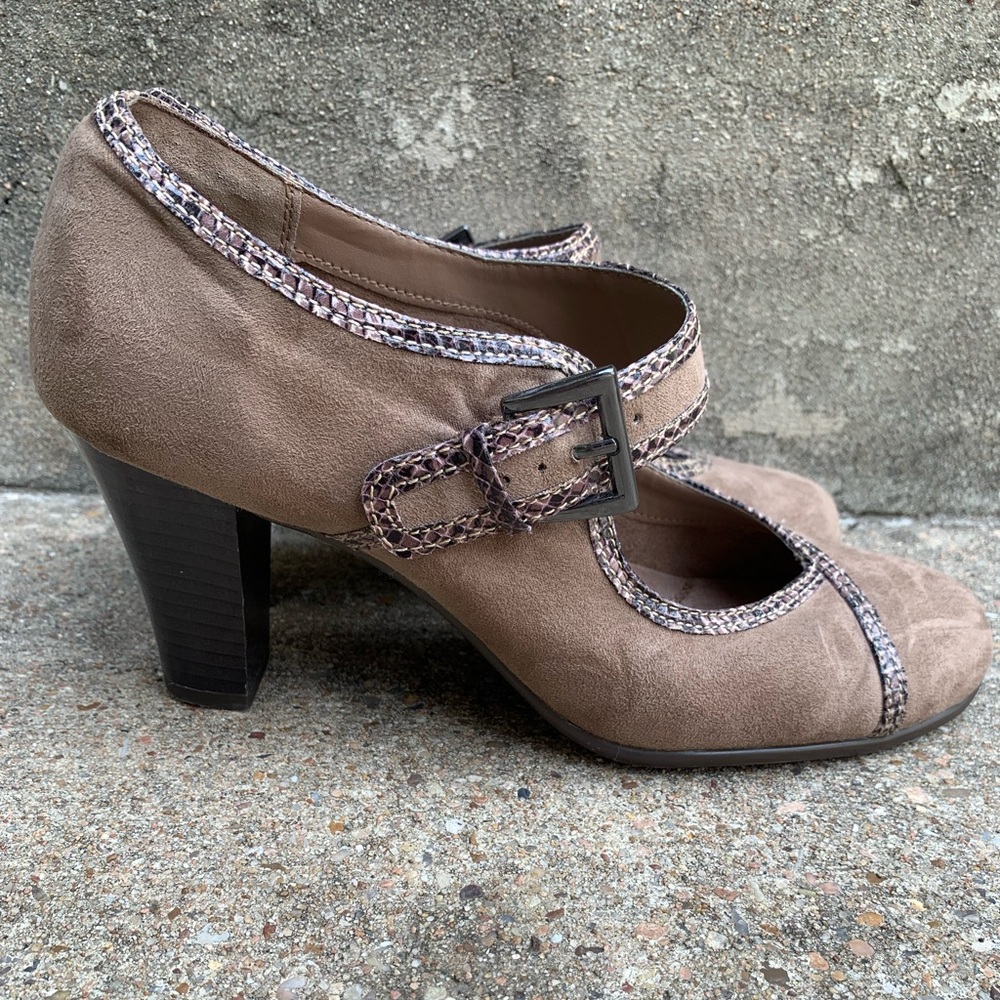 Aerosoles Suede Mary Jane Heels